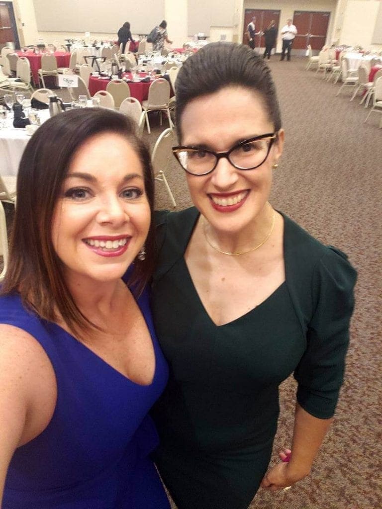 Jessica Reed and Maria Campos at DFS Event